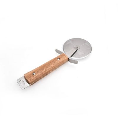 Cortador de Pizza Com Cabo de Acacia Fosco Madeira Inox Casa&ideia