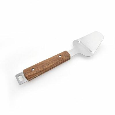 Fatiador Com Cabo de Madeira Acacia Fosco Inox Casa&ideia