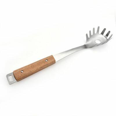 Pegador de Massa Com Cabo de Acacia Fosco Madeira Inox Casa&ideia