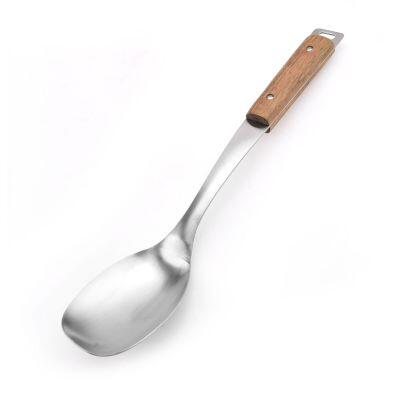 Colher para Cozinha Com Cabo de Acacia Fosco Madeira Inox Casa&ideia