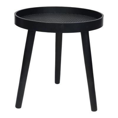Mesa Lateral Luna 38x40cm Redondo Preto Diagonal