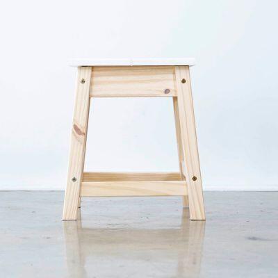 Banqueta Baixa Branco 45x45x45cm Cubo Marcenaria