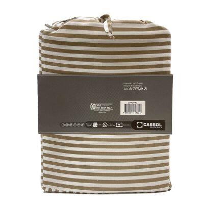 Jogo de Cama Solteiro 90x190cm Dreams Bege Listrado Diagonal
