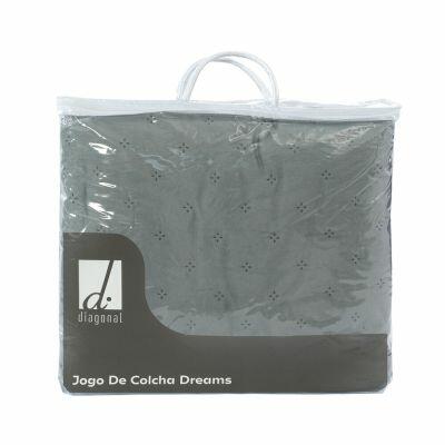 Jogo de Fronhas Dreams 50x70cm Cinza Retangular Diagonal