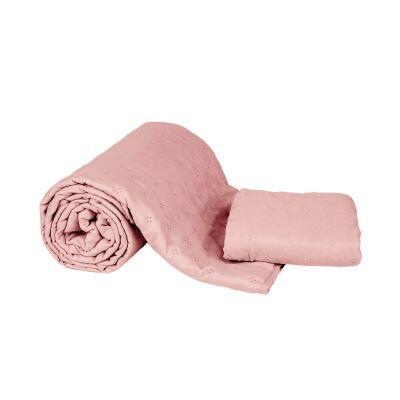Jogo Colcha de Solteiro 160x240cm Dreams Rose Retangular Diagonal