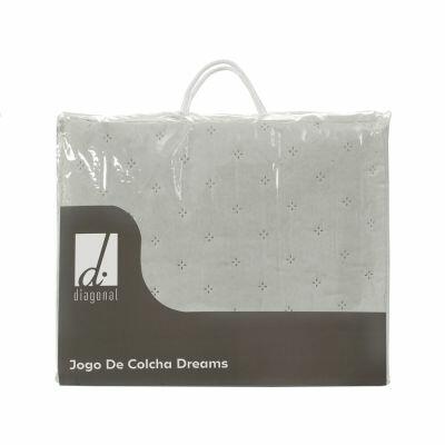 Jogo Colcha de Solteiro 160x240cm Dreams Bege Retangular Diagonal