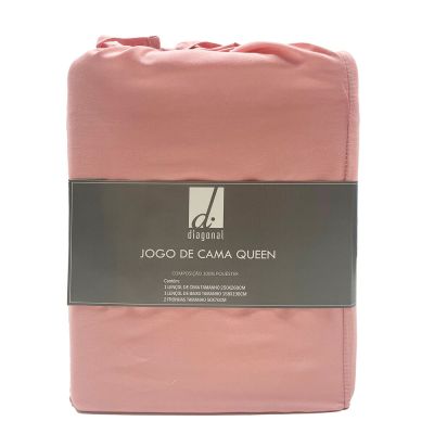Jogo de Cama Queen 158x198cm Dreams Rose Retangular Diagonal