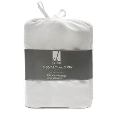 Jogo de Cama Queen 158x198cm Dreams Branco Retangular Diagonal