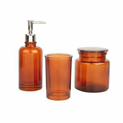 Kit para Banheiro 3 Peças Vidro Âmbar Casa&ideia
