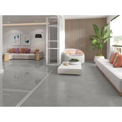Piso Cerâmico Dry Tech Andromeda Cinza Concreto Retificado Acetinado 86x86 Málaga