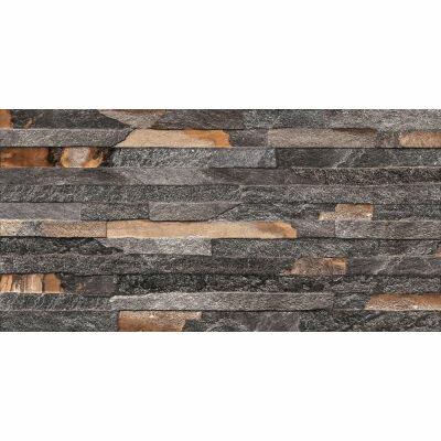 Piso Cerâmico Mal38010r Preto Cobre Granilhado Retificado Externo 35x70 Incefra