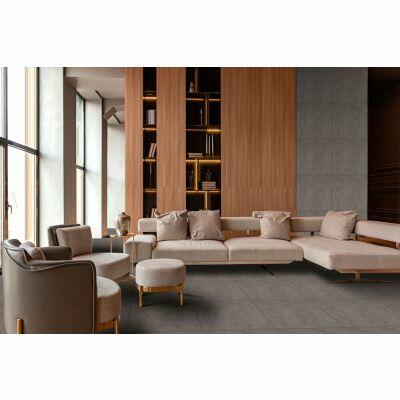 Porcelanato Cement Dark Cinza Dark Retificado Acetinado 61x61 Realce