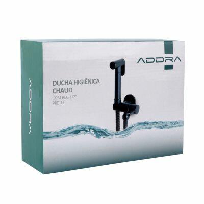 Ducha Higiênica Com Registro 1/2" Chaud Preto Addra