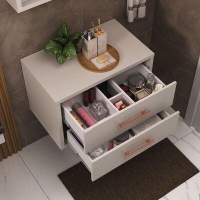 Gabinete para Banheiro MDF-MDP Lorena Nude 70cm C-Linea Gabinete para Banheiro MDF-MDP Lorena Nude 70cm C-Linea