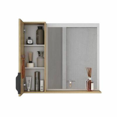 Kit Gabinete para Banheiro MDF/MDP Crystal Carvalho 75cm C-Linea Kit Gabinete para Banheiro MDF/MDP Crystal Carvalho 75cm C-Linea