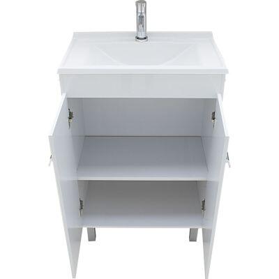 Kit Gabinete para Banheiro MDF/MDP e Lavatório Economico Etna/Branco 60cm C-Linea Kit Gabinete para Banheiro MDF/MDP e Lavatório Economico Etna/Branco 60cm C-Linea