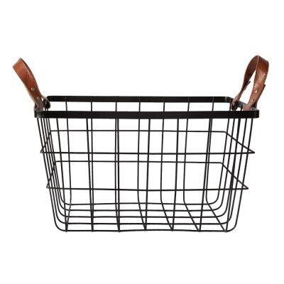 Cesto Org 35cm x 25,4cm Aramado Retang Preto Casa&Ideia