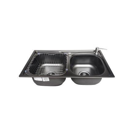 Cuba para Cozinha de Sobrepor/Embutir Inox Retangular Dupla Com Acessórios 68x39cm Addra Cuba para Cozinha de Sobrepor/Embutir Inox Retangular Dupla Com Acessórios 68x39cm Addra