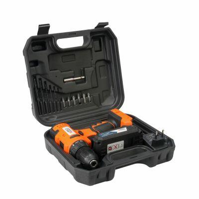 Furadeira Parafusadeira com Maleta Laranja Bivolt 12v 3/8" Brico Forte