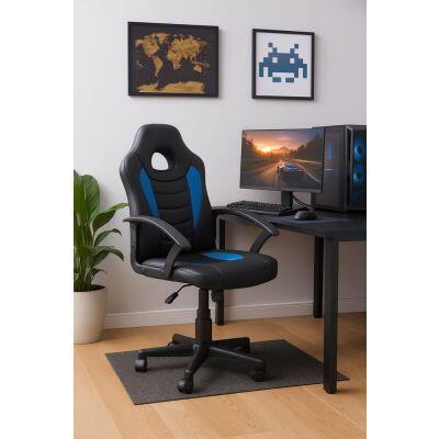 Cadeira Gamer Victory Preto e Azul Diagonal