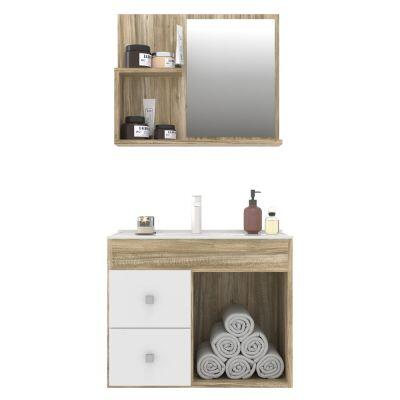 Kit Gabinete para Banheiro Suspenso MDF/MDP Ariadna Cartagena 60cm Móveis Sander Kit Gabinete para Banheiro Suspenso MDF/MDP Ariadna Cartagena 60cm Móveis Sander