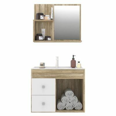 Kit Gabinete para Banheiro Suspenso MDF/MDP Ariadna Cartagena 60cm Móveis Sander