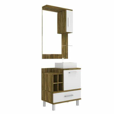 Kit Gabinete para Banheiro MDF/MDP com Cuba Florença Cartagena 70cm Móveis Sander