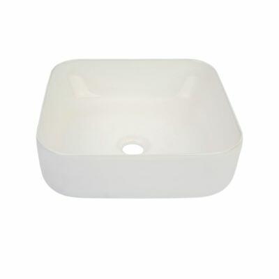 Cuba para Banheiro de Apoio Louça Quadrada Branca 39x14cm Viena Addra
