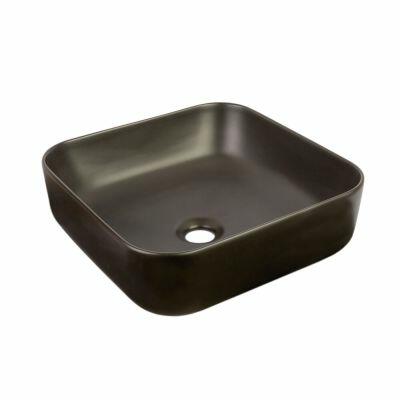 Cuba para Banheiro de Apoio Louça Quadrada Preta 39x14cm Viena Addra