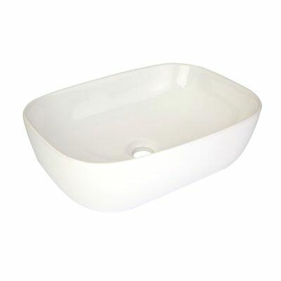 Cuba para Banheiro de Apoio Louça Retangular Branca 46x32x14cm Roma Addra