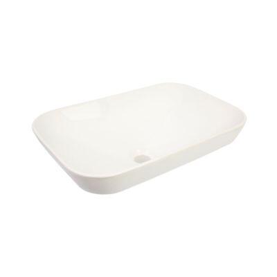 Cuba para Banheiro de Semi Encaixe Louça Retangular Branca Londres 52x36x16cm Addra
