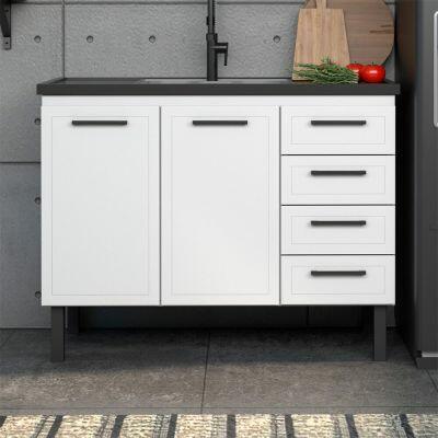 Balcão Cozinha 1,20m Juno Aço Branco Cozimax