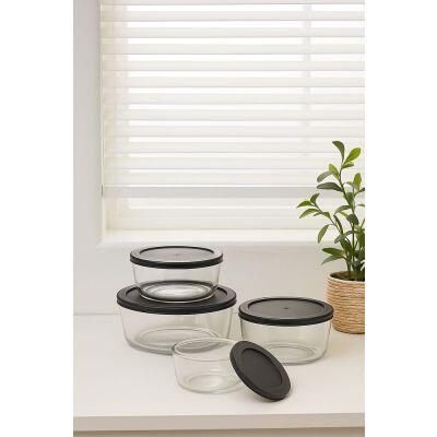 Jogo de Potes Vidro 4 Peças Flummi Transparente Com Tampa Casa&ideia
