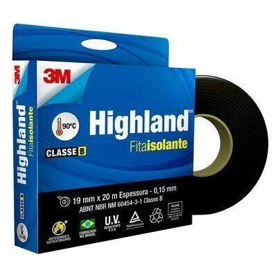 Fita Isolante 3M Highland 19mmx20m Preta Fita Isolante 3M Highland 19mmx20m Preta