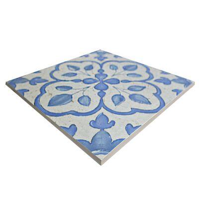 Tozzeto Hidráulico Português Azul Retificado Acetinado 20x20 Gabriella