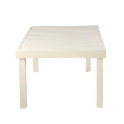 Mesa de Jantar para Jardim Extensível Siena Off White Alumínio Fascino