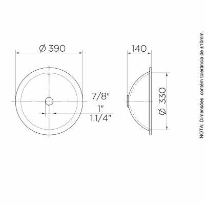 Cuba para Banheiro de Embutir Redonda Branco 39x14 Docol