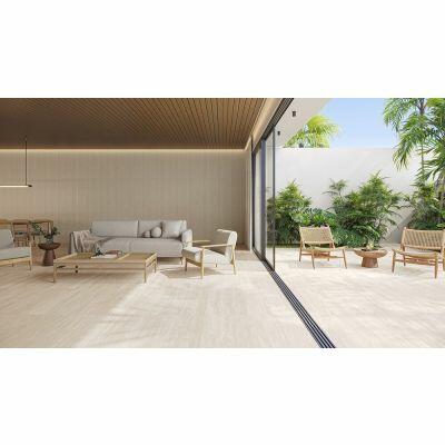 Porcelanato Travertino Clássico Retificado Acetinado 100x100 Biancogres