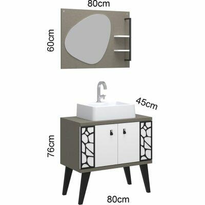 Gabinete para Banheiro com Cuba Baden Branco/linen C-Linea