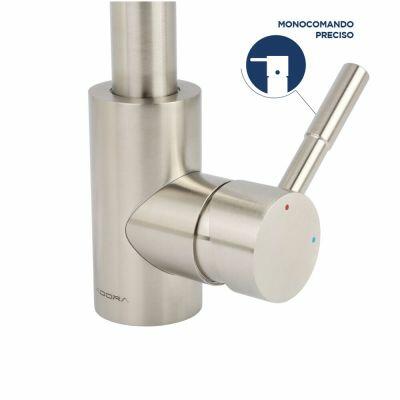 Torneira Misturador Monocomando para Cozinha de Mesa Bica Alta 1/2" Coral Aço Inox Addra