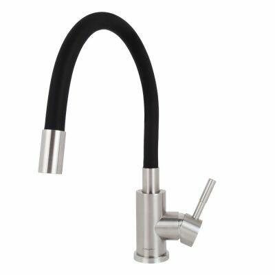 Torneira Misturador para Cozinha de Mesa 1/2" Fluir Flex Bica Alta Luiza Aço Inox Addra
