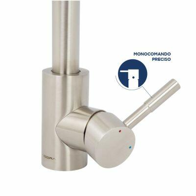 Torneira Misturador Monocomando para Cozinha de Mesa Bica Baixa 1/2" Leia Aço Inox Addra