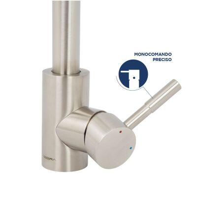 Torneira Misturador Monocomando para Lavatorio de Mesa 1/2" Leia Aço Inox Addra