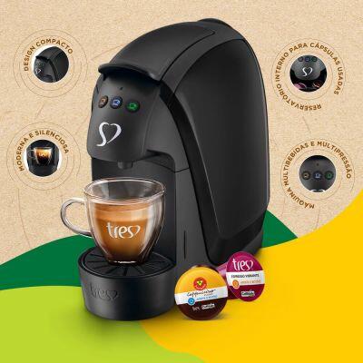 Cafeteira Espresso Luna Preto 220v - TRES 3 Corações
