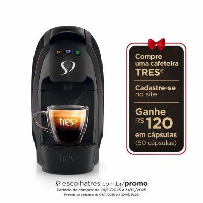 Cafeteira Espresso Luna Preta 127V - TRES 3 Corações