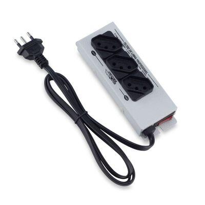 Filtro de Linha  3 Tomadas 2P+T Bivolt Cinza Force Line