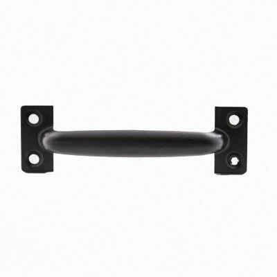 Puxador para Móveis 12cm Alça Quadrada Mf.80pr Preto Fosco Ago Inox