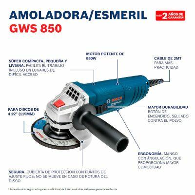 Combo Martelete Esmerilhadeira Gws 850 + Gbh 2-24 d Azul Bosch