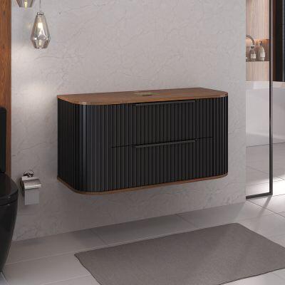 Gabinete para Banheiro Suspenso MDF/MDP Alice Preto 1m C-Linea