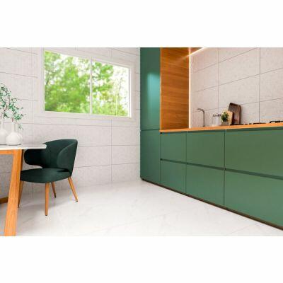 Piso Cerâmico Hd 160.105 Branco Cinza Bold Brilhante 32x58 Incopisos